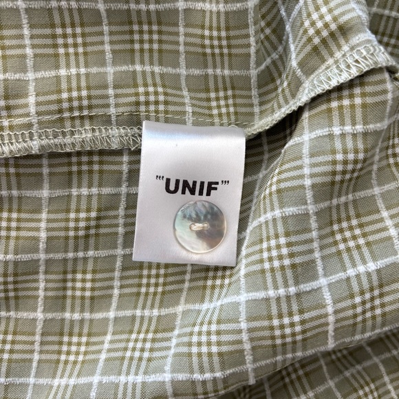 UNIF Plaid Green and Cream Short Sleeve Babydoll Dress - Picture 11 of 12